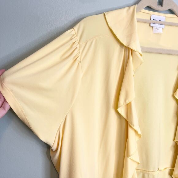 Vintage BFA Classics Yellow Open Front Shrug Cardi Size 3X - Picture 7 of 7